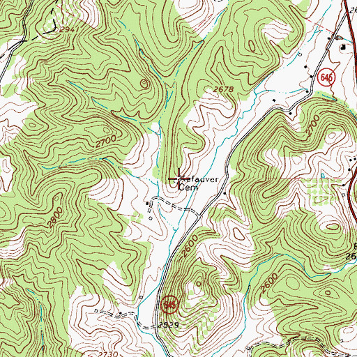 Topographic Map of Kefauver Cemetery, VA