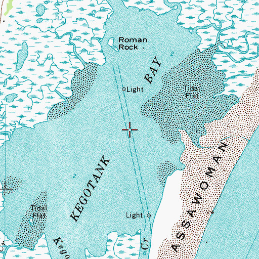 Topographic Map of Kegotank Bay, VA