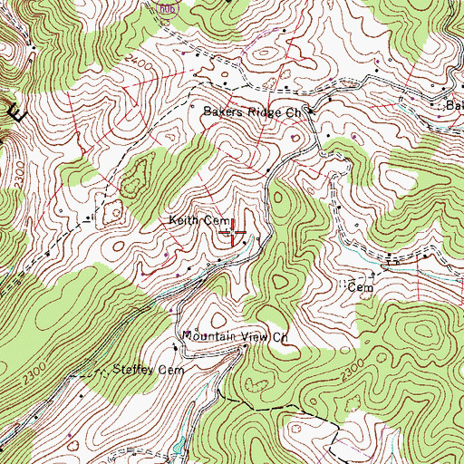 Topographic Map of Keith Cemetery, VA
