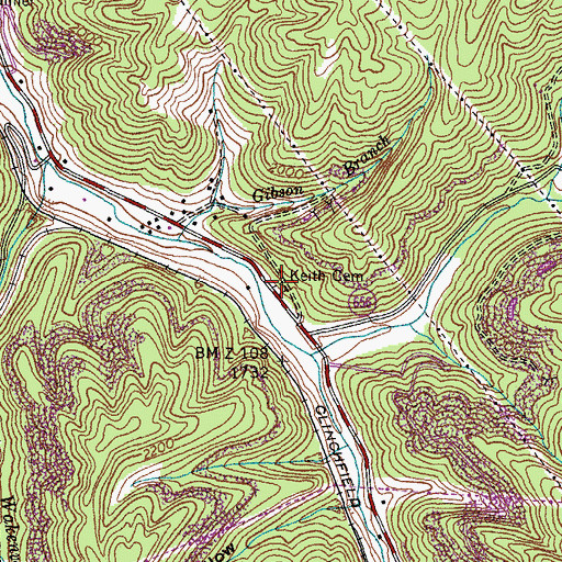 Topographic Map of Keith Cemetery, VA