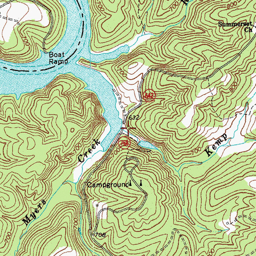 Topographic Map of Kemp Creek, VA