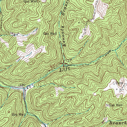 Topographic Map of Kennedy Branch, VA