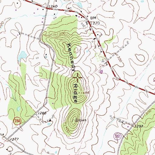 Topographic Map of Kennedy Ridge, VA