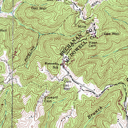 Topographic Map of Kennedy School, VA