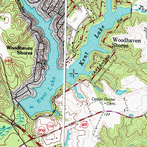 Topographic Map of Kent Lake, VA