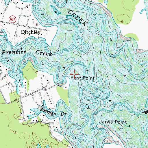 Topographic Map of Kent Point, VA