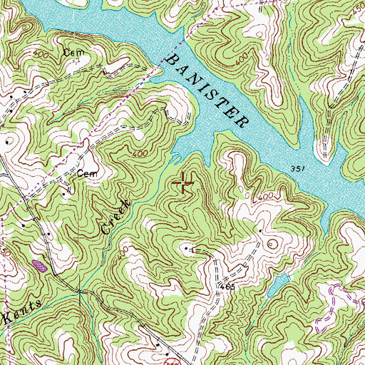 Topographic Map of Kents Creek, VA