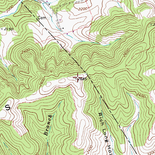 Topographic Map of Kents Ridge, VA