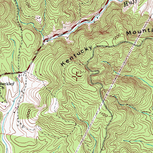 Topographic Map of Kentucky Mountain, VA