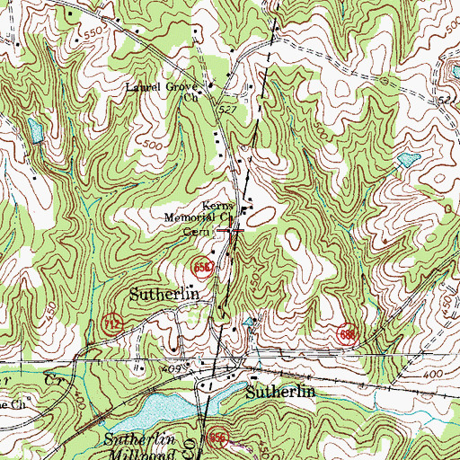 Topographic Map of Kerns Memorial Church, VA