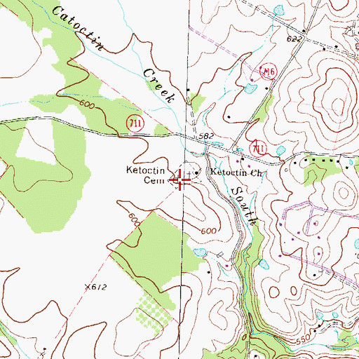 Topographic Map of Ketoctin Cemetery, VA