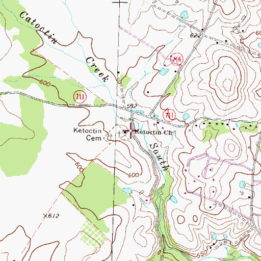 Topographic Map of Ketoctin Church, VA