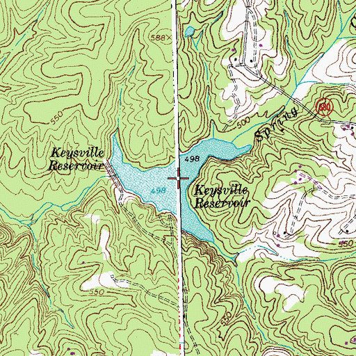 Topographic Map of Keysville Reservoir, VA