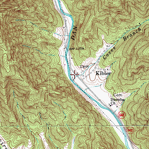Topographic Map of Kibler Valley, VA