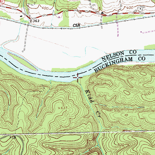 Topographic Map of Kidd Creek, VA