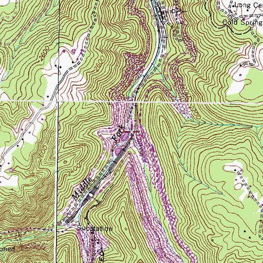 Topographic Map of Kilgore Creek, VA