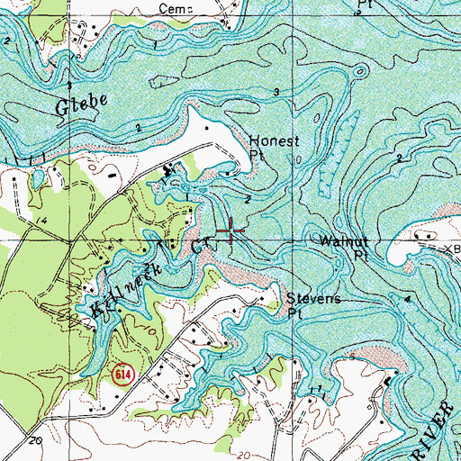 Topographic Map of Killneck Creek, VA