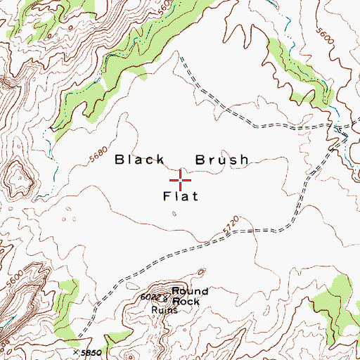 Topographic Map of Black Brush Flat, AZ