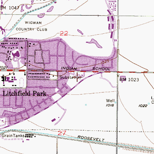 Topographic Map of Litchfield Substation, AZ
