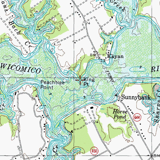 Topographic Map of King Point, VA