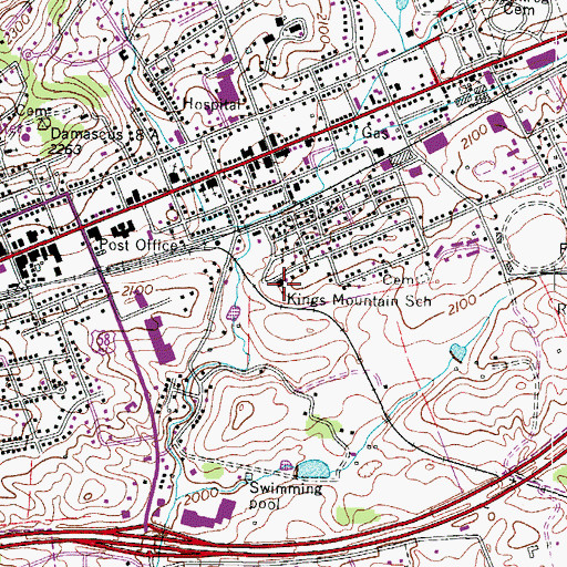 Topographic Map of Kings Mountain School, VA