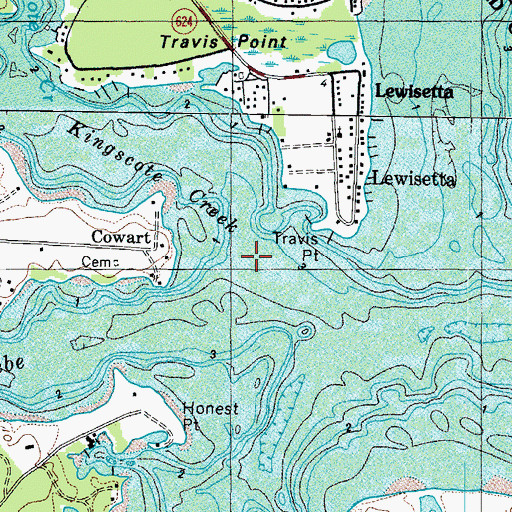 Topographic Map of Kingscote Creek, VA