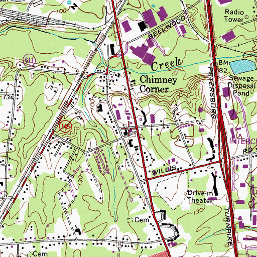 Topographic Map of Kingsland Christian School, VA