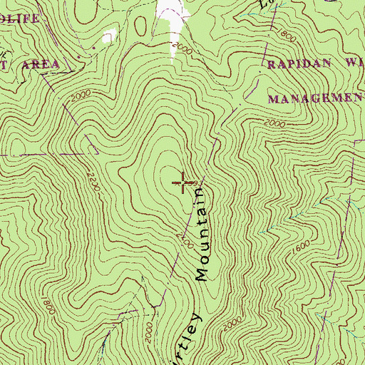 Topographic Map of Kirtley Mountain, VA