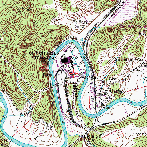 Topographic Map of Kiser Bend, VA