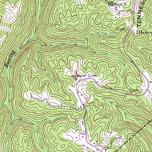 Topographic Map of Kiser Cemetery, VA