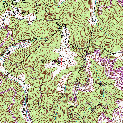 Topographic Map of Kiser Cemetery, VA