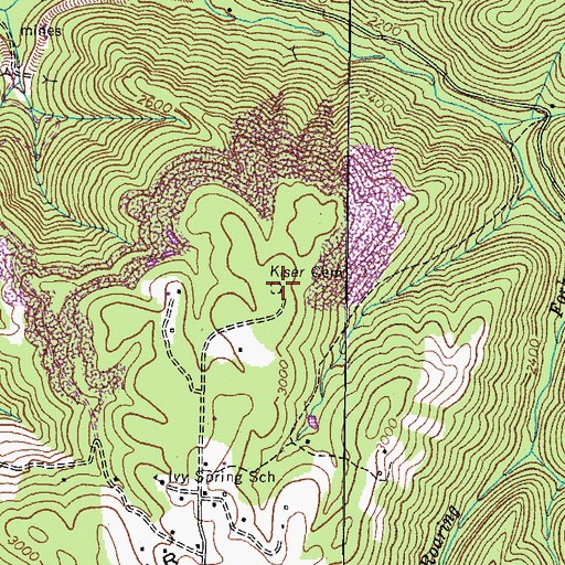 Topographic Map of Kiser Cemetery, VA