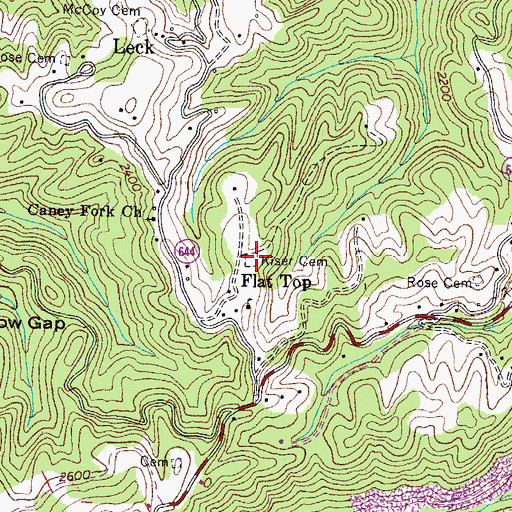 Topographic Map of Kiser Cemetery, VA