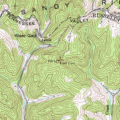 Topographic Map of Kiser Cemetery, VA