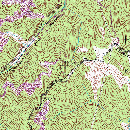Topographic Map of Kiser Cemetery, VA