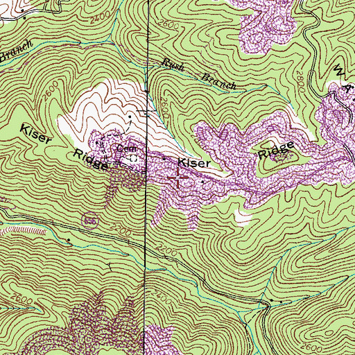 Topographic Map of Kiser Ridge, VA