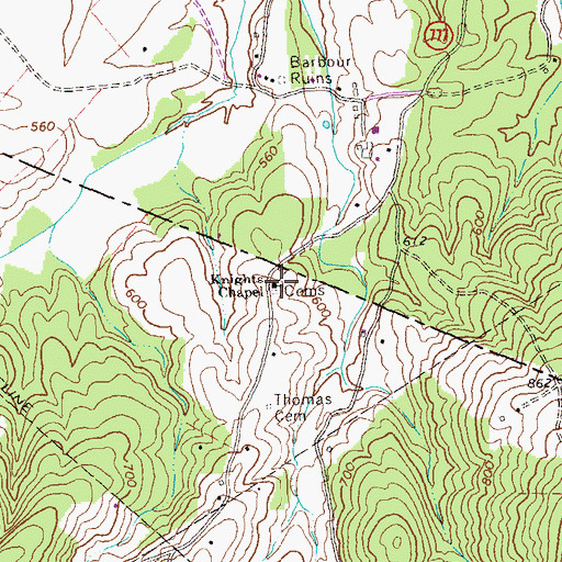 Topographic Map of Knights Chapel, VA