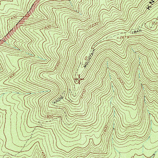 Topographic Map of Knob Mountain Trail, VA