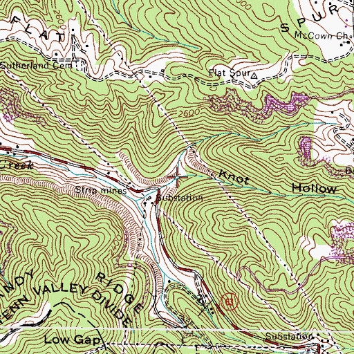 Topographic Map of Knot Hollow, VA