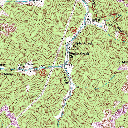 Topographic Map of Knotty Poplar Fork, VA