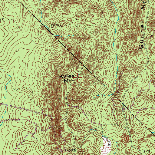 Topographic Map of Kyles Mountain, VA