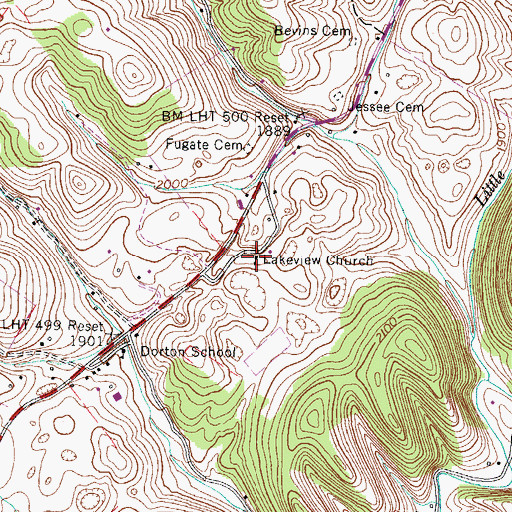 Topographic Map of Lakeview Church, VA
