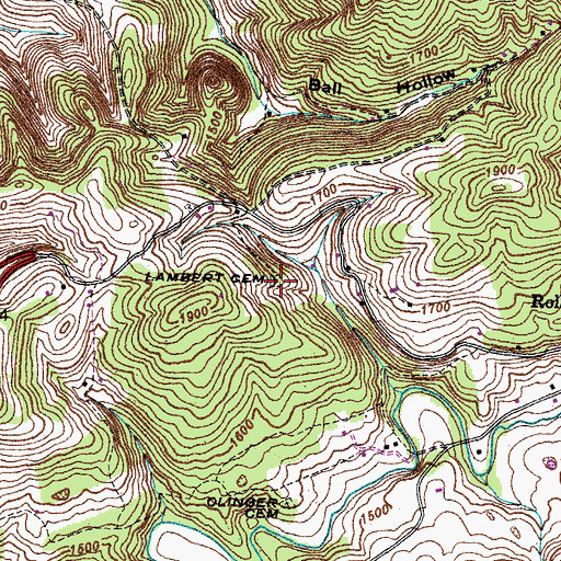 Topographic Map of Lambert Cemetery, VA