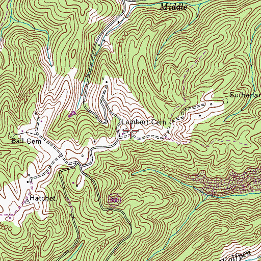 Topographic Map of Lambert Cemetery, VA