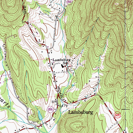 Topographic Map of Lambsburg Elementary School, VA