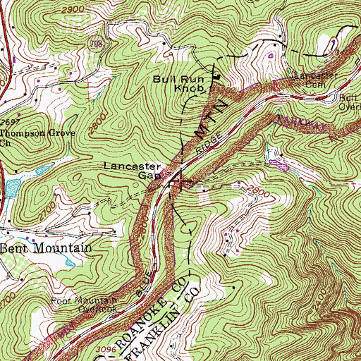 Topographic Map of Lancaster Gap, VA