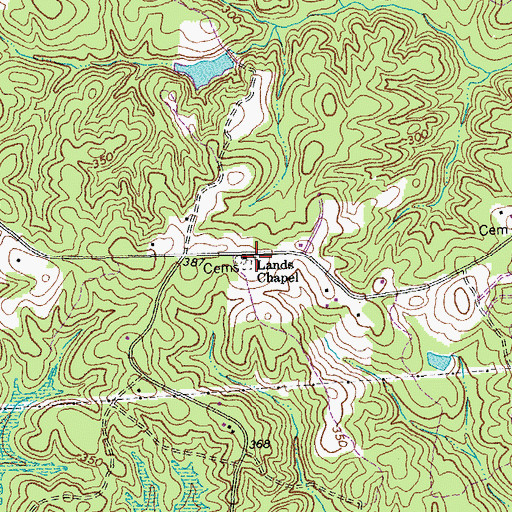 Topographic Map of Lands Chapel, VA