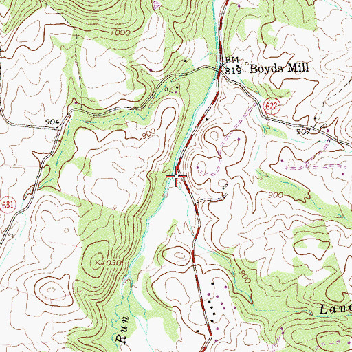 Topographic Map of Lands Run, VA