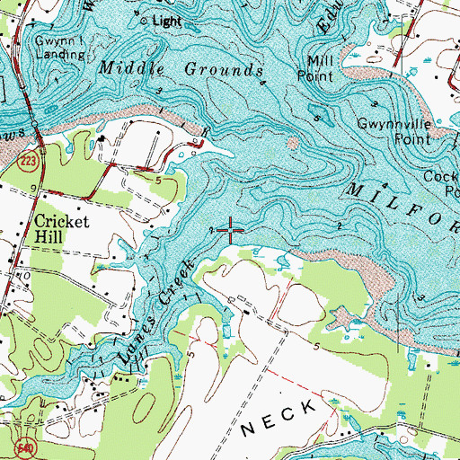 Topographic Map of Lanes Creek, VA