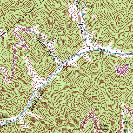 Topographic Map of Lang Fork, VA